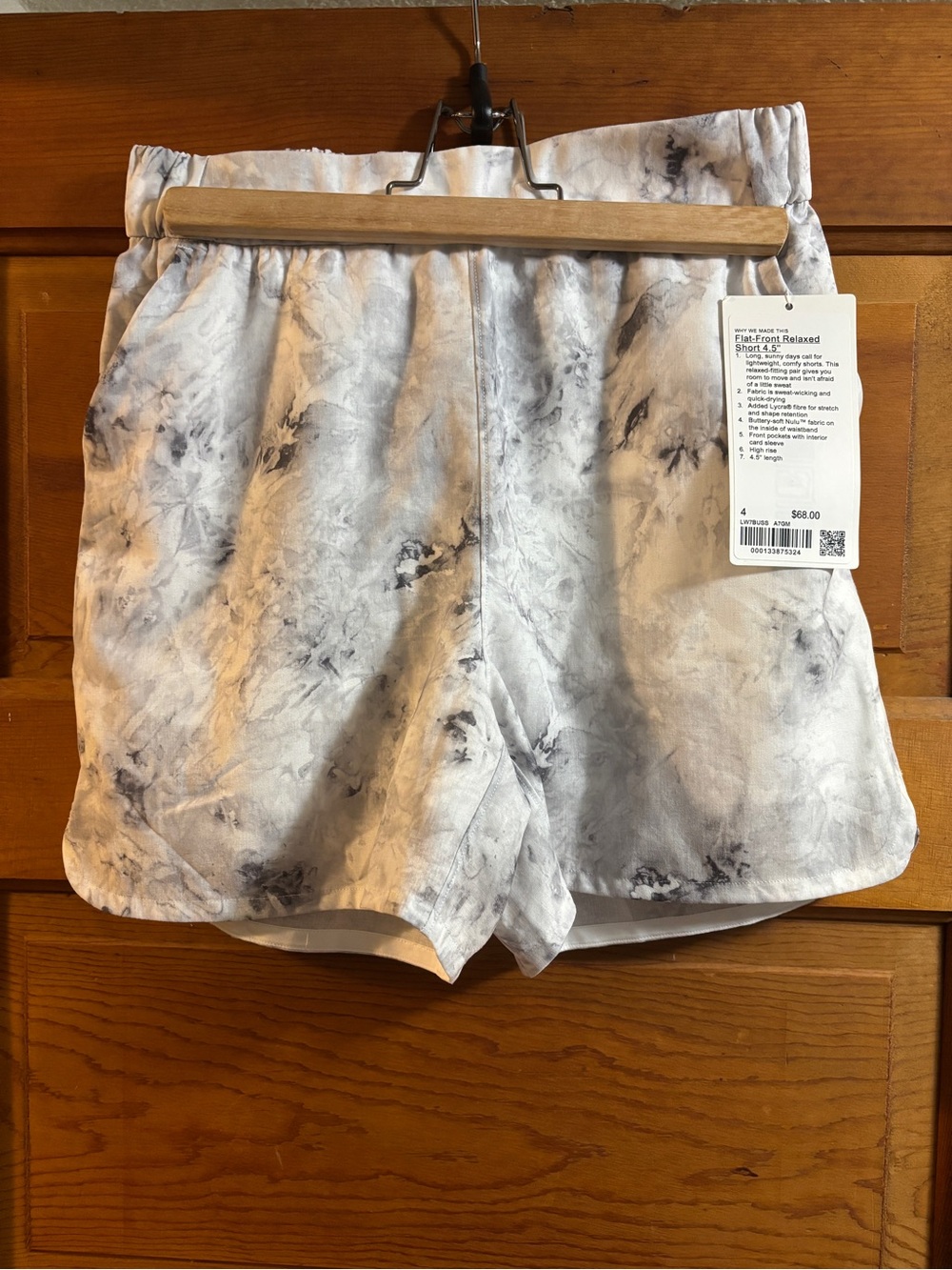 Relaxed Tie-Dye Women's Shorts - White/Gray